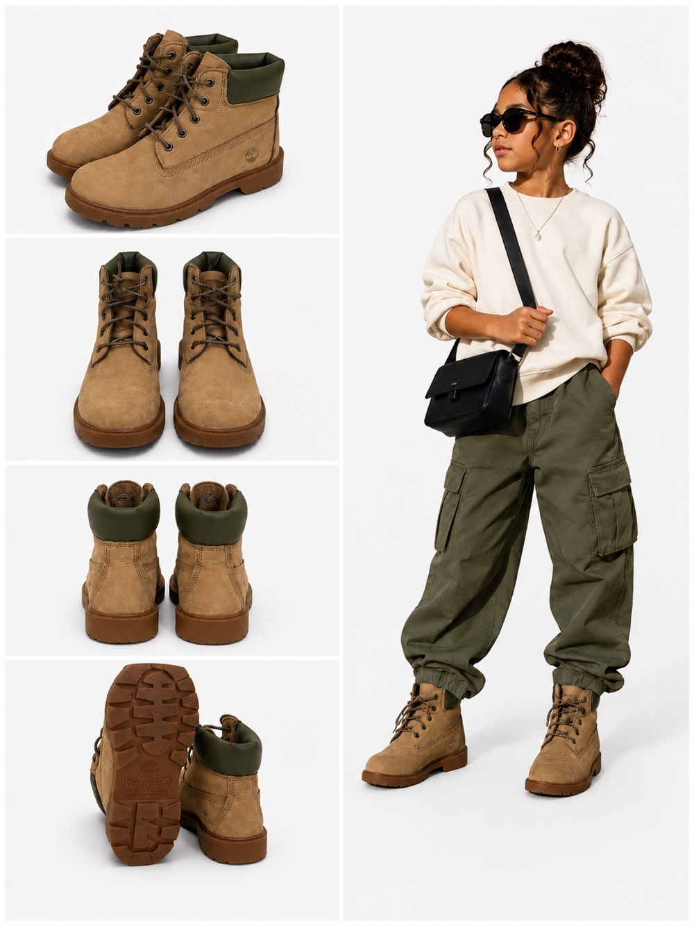 Kids Timberland Waterproof Nubuck Boots Tan Size 5.5